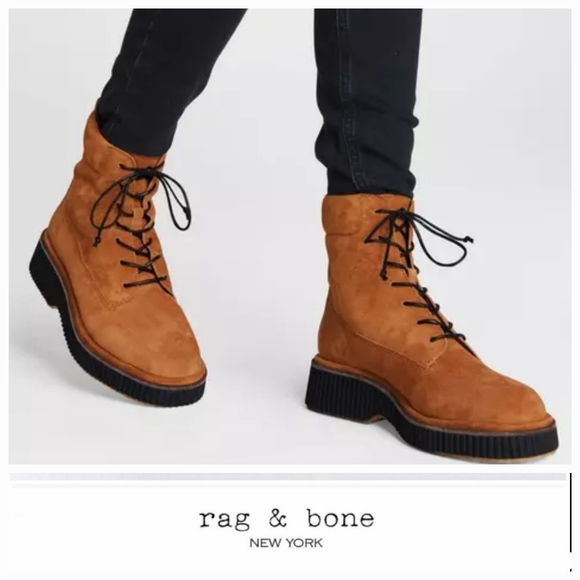 Edgy Chic Classic Rag & Bone Soft Suede Boots - Picture 1 of 9